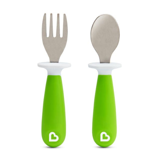 Munchkin Raise™ Toddler Fork & Spoon Set - Green (27148)
