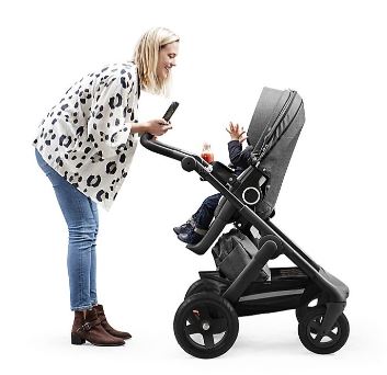Stokke Trailz Black Chassis with Black Handle - Black Melange (OPEN BOX)