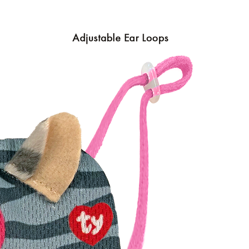 TY Beanie Bee Mask - Kiki Striped Grey Cat