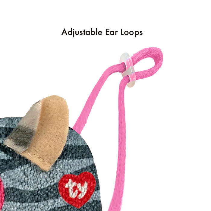 TY Beanie Bee Mask - Kiki Striped Grey Cat