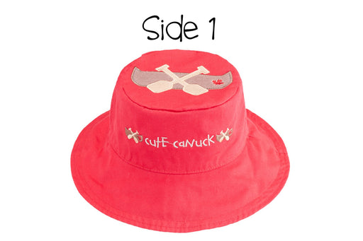Flapjacks Kids Cotton Reversible Sun Hat - Canoe/Beaver FJK-LUV0156L