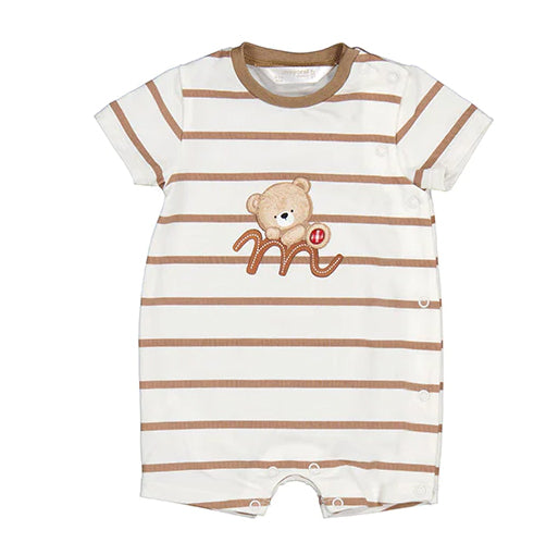 Mayoral Short Romper Cacao Stripe 1751-2