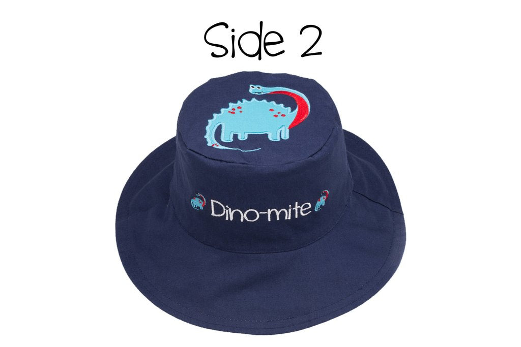 Flapjacks Kids Cotton Reversible Kids & Toddler Sun Hat - Dinosaurs FJKLUV0136S