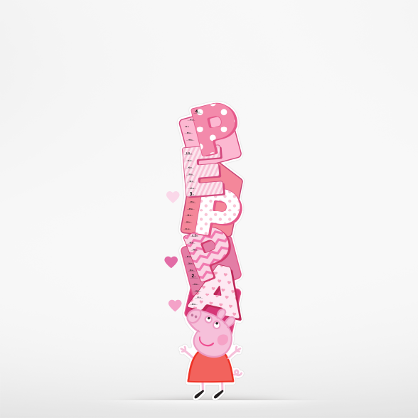 Oliver's Label Personalized Growth Chart Decals - Peppa Pig