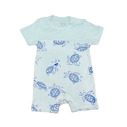 Silkberry Baby Bamboo Short Sleeve Romper - Sea Turtle Print WF4280_STP03