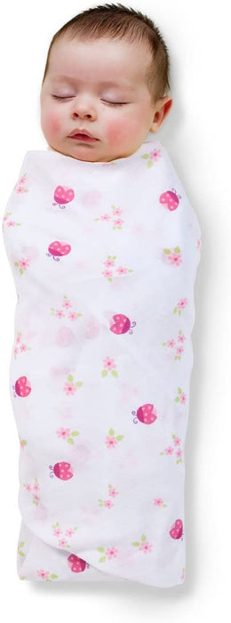 Summer Infant Swaddle Me Muslin Blanket Ladybug 3pk