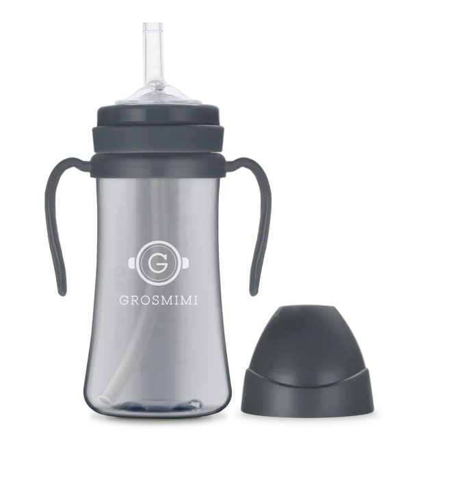 Grosmimi PPSU Straw Cup Dark Series 300ml - Charcoal
