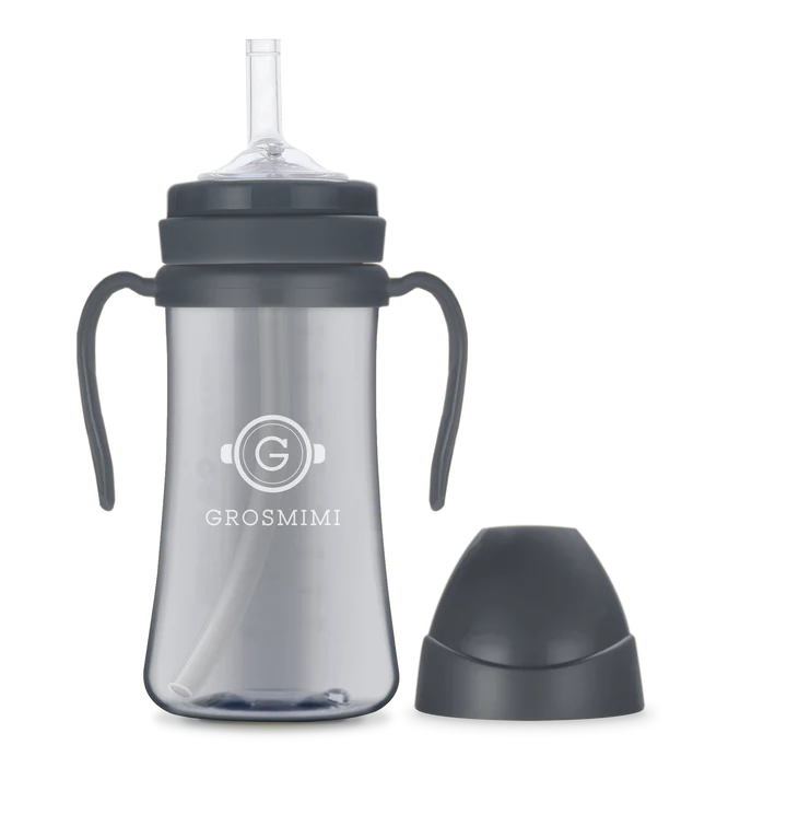 Grosmimi PPSU Straw Cup Dark Series 300ml - Charcoal