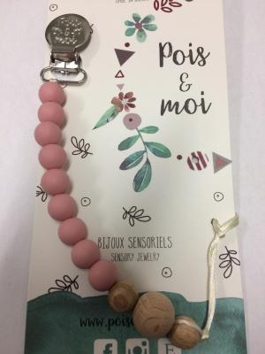 Pois Et Moi Pacifier Clip Zen - Antic Rose