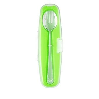 Innobaby Stainless Spoon & Fork Set Green