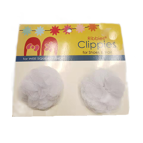 Wee Squeak Clips for Shoes & Hair - White