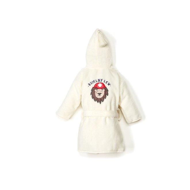 La Millou Bathrobe Bamboo Small - Cream Braveheart Lion