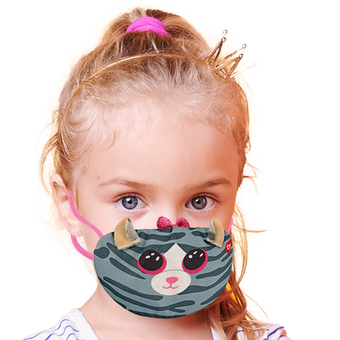TY Beanie Bee Mask - Kiki Striped Grey Cat
