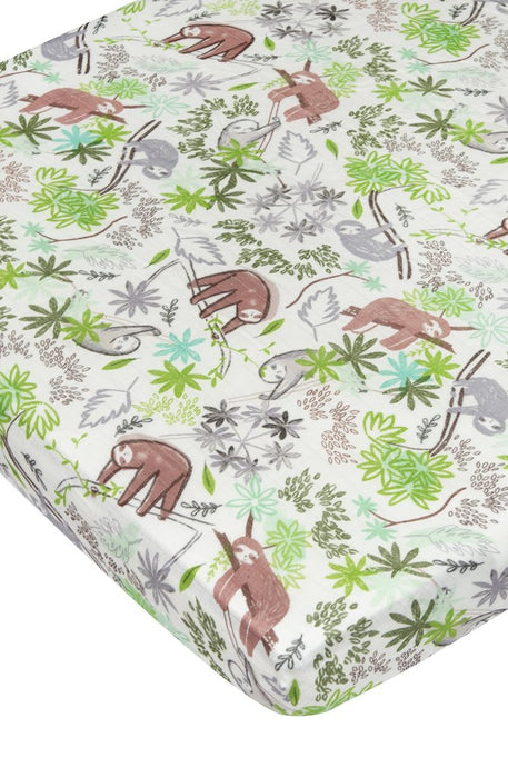 Loulou Lollipop Fitted Crib Sheet - Sloth