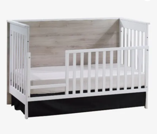 Natart Tulip Urban Convertible Crib and 3 Drawer Dresser XL - White/Sand - MARKHAM STORE PICKUP ONLY