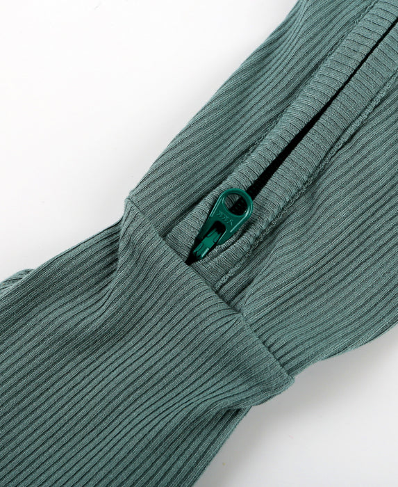 Earth Baby Bamboo Ribbed Footie - Spruce