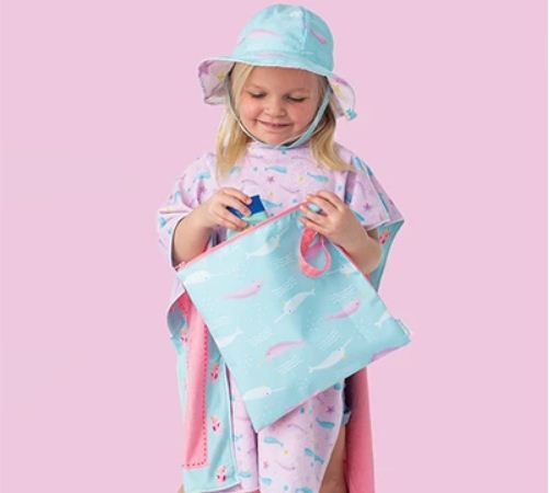Flapjack Kids 2-Sided Wet Bag - Mermaid | Narwhal