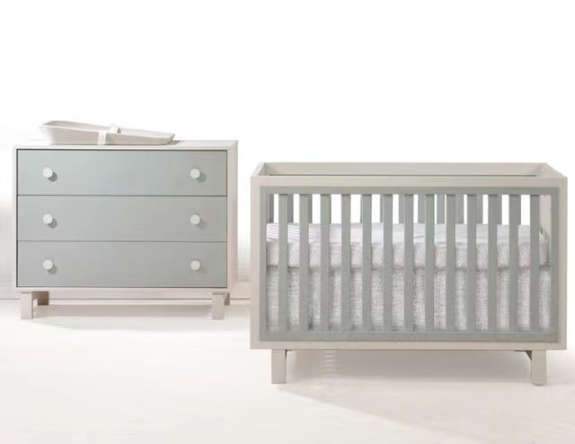 Natart Tulip Bjorn Crib & Dresser - Latte/Sage (MARKHAM IN STORE PICKUP ONLY)