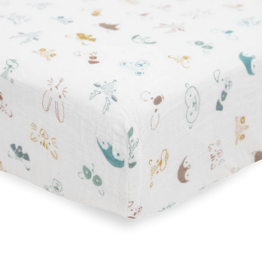 Little Unicorn Cotton Muslin Crib Sheet - Animal Crowd