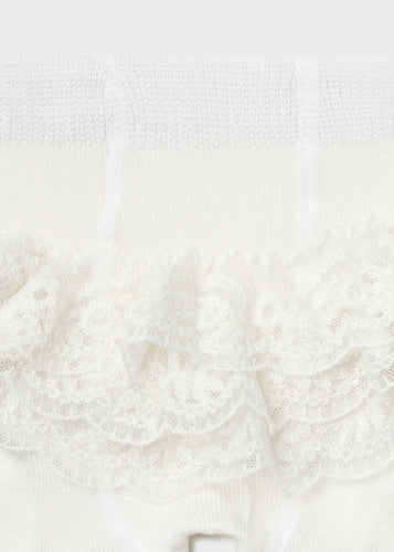Mayoral Ruffled Tights - Blanco (9415-90)