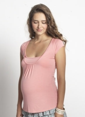 Mothers En Vogue Joelle Jersey Tee - Cloudy Peach Pink