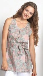 Mothers En Vogue Summer Cotton Voile Tunic - Paisley Pink
