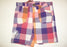 Mini Ungava Girls Plaid Shorts - Geranium