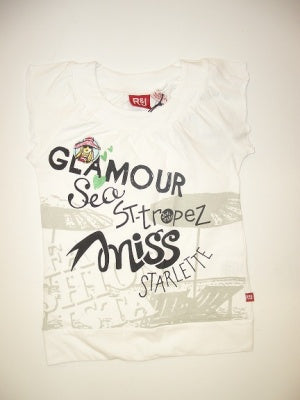 Romeo & Juliette Girls Short Sleeve Printed Tee - White
