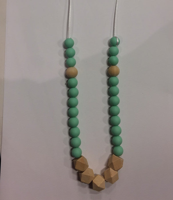 Mom Necklace "Wood and Me" By Pois Et Mois - Sea Salt