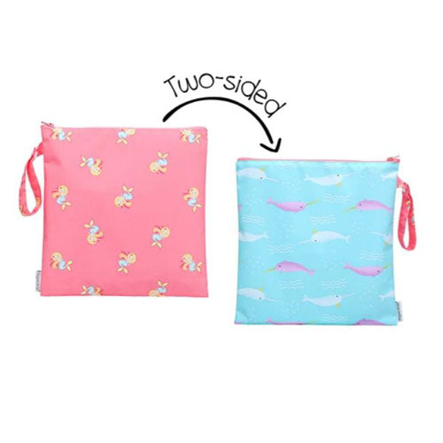 Flapjack Kids 2-Sided Wet Bag - Mermaid | Narwhal