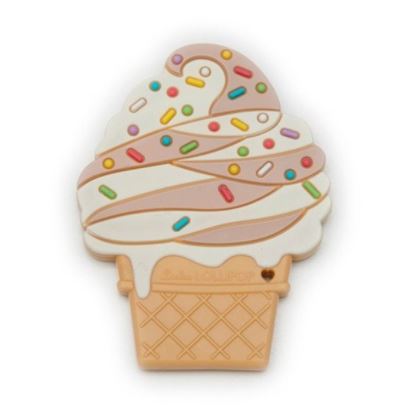 Loulou Lollipop Silicone Teether Single - Chocolate Ice Cream