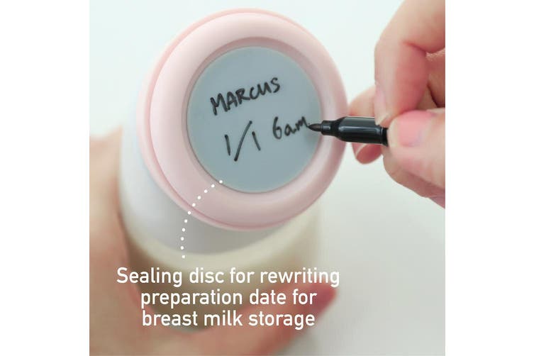 Marcus&Marcus Silicone Angled Bottle&Spoon - Peach 120ml MNMNU11-PK