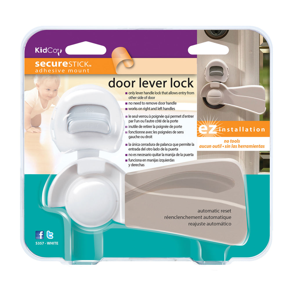 Kidco Door Lever Lock - White
