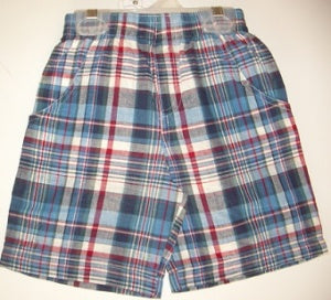 CR SPORTS Little Boys Pull On Plaid Shorts - New Blue