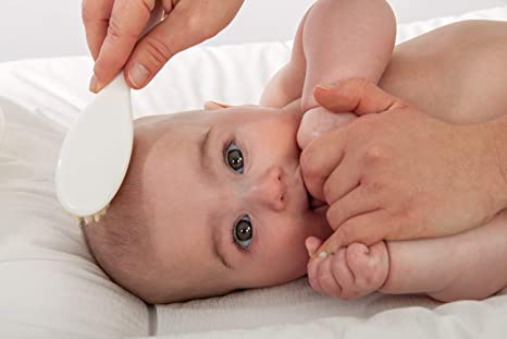 Rotho Comb & Brush Natural Bristles - Pearl White Cream