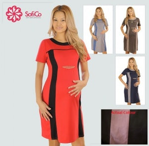 Sofi Co Short Sleeve Dress - Black/Purple