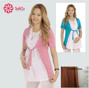 Sofi Co Blouse - Brown/White