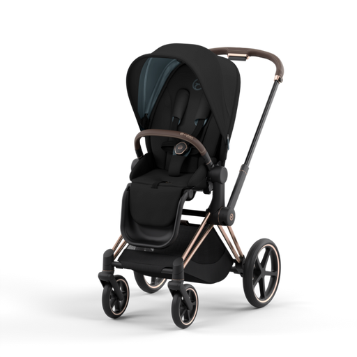 Cybex Priam 4 Stroller - Rose Gold Frame with Deep Black Seat