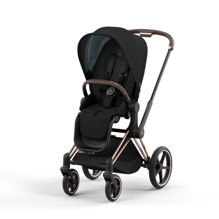 Cybex Priam 4 Stroller - Rose Gold Frame with Deep Black Seat