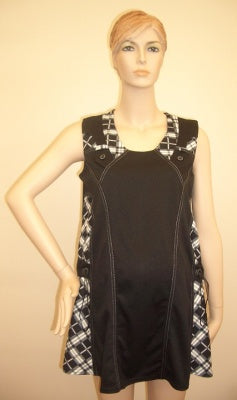 Sofi Co Sleeveless Tunic Top - Blk/Wht Plaid