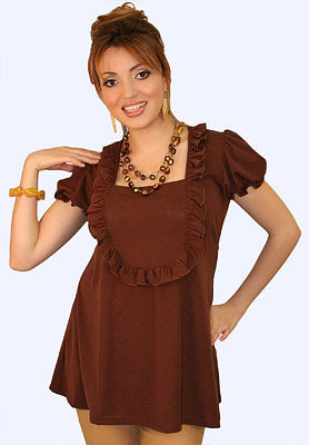 TM Maternity Maternity Top - Brown Ruffle