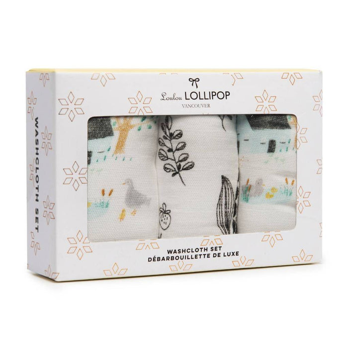 Loulou Lollipop Washcloth 3pk - Animal Friends