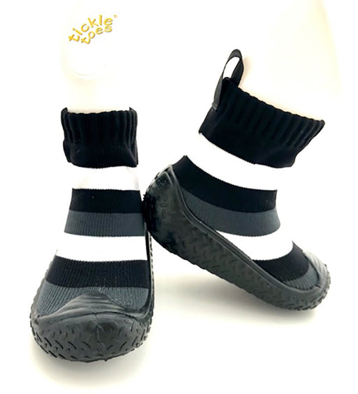 Kids on the Go Black Grey White Stripes