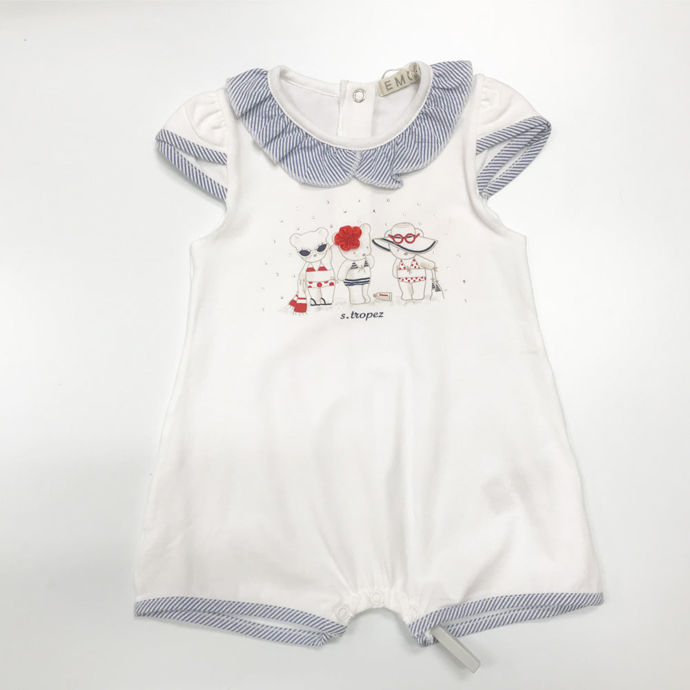 EMC White Romper 3 Bears