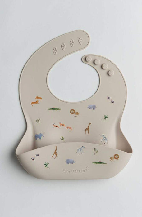 Loulou Lollipop Silicone Bib - Safari