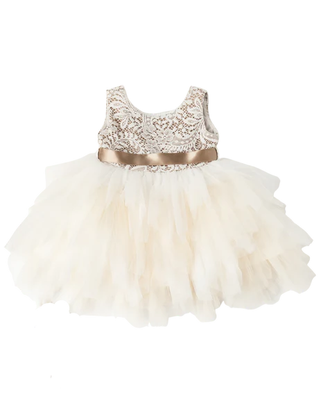 Karibou Kids Portia Special Occasion Party Tutu Dress - Champagne