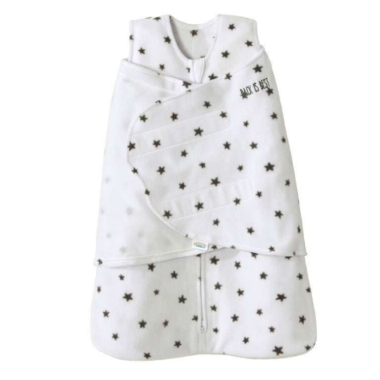 HALO SleepSack Swaddle - Micro Fleece - Charcoal Stars