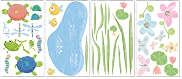 RoomMates Hoppy Pond Peel and Stick Wall Decals RMK1123SCS