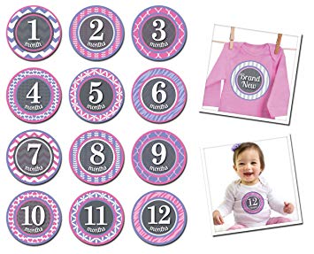 Sticky Bellies Milestone Stickers - Patterned Princess