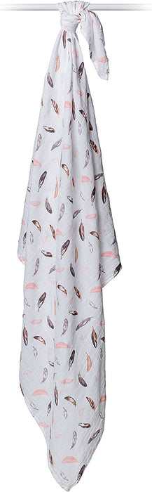 Lulujo Swaddling Blanket Putty Feathers